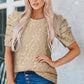 Puff Sleeve Round Neck Blouse