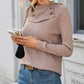 Ribbed Decorative Button Knit Top