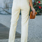High-Rise Waist Straight Leg Pants with Pockets