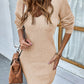 Beaded Cutout Rib-Knit Sweater Dress