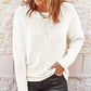 Dropped Shoulder Round Neck Ribbed Trim Sweater
