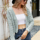 Open Front Cuffed Cropped Cardigan