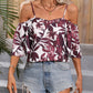 Floral Spaghetti Strap Cold-Shoulder Blouse