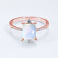 925 Sterling Silver Square Moonstone Ring