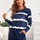 Tie-dyed Stripes Long Sleeve Shorts Lounge Set