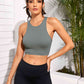Cropped Round Neck Sports Tank Top