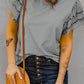 Round Neck Flutter Sleeve Top