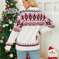 Geometric Crewneck Dropped Shoulder Sweater