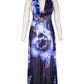 Sexy Purple Print Halter Bodycon Dress Summer Beach Outfits Elegant Sleeveless Club Party Dress