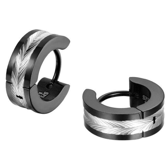 Fashion Earrings Round Stainless Steel Earrings Rock Style Punk Circle Stud Earrings 1U81