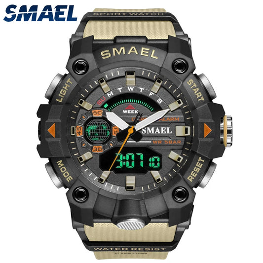 Military Watches Men Sport Watch New 50M Waterproof Wristwatch Stopwatch Alarm LED Light Digital Watches 8040 Men's Sports Watch