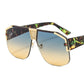 2021 New Gradients Shield Sunglasses Men Women Leopard Square Luxury Trend Fashion PC Lens Alloy Metal Decorate Cool Sun Glasses