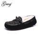 100% Natural Fur Women Shoes Soft Genuine Leather Moccasins Winter Mother Loafers Leisure Flats Female Driving Casual Footwear