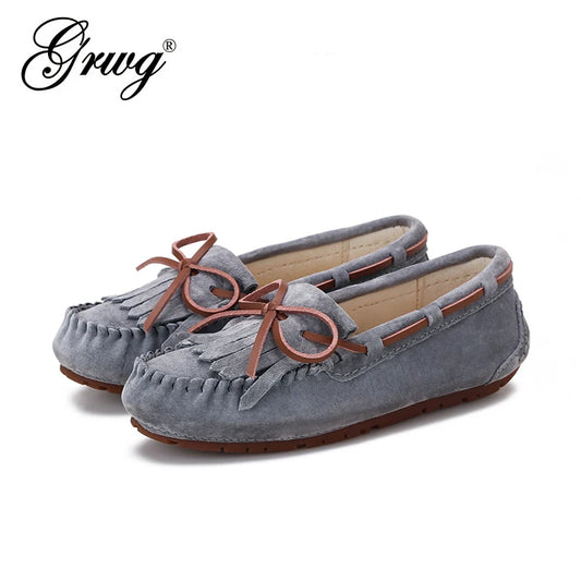 GRWG women genuine Leather flats casual female Moccasins Spring Summer lady loafers Women Driving Shoes