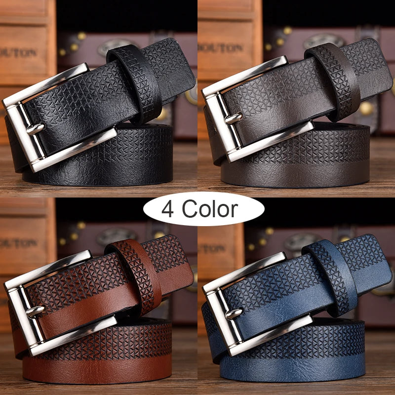 Fashion Men Leather Belt  For Jeans Luxury Designer Belts Casual Strap Male Pin Buckle High Quality Brown Black Blue Color