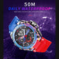 Quartz Watch For Men SMAEL Wristwatches Watcholorful Red Bracelet 50M Waterproof Alarm Clock Analog Digitals 8060 Sport Watches