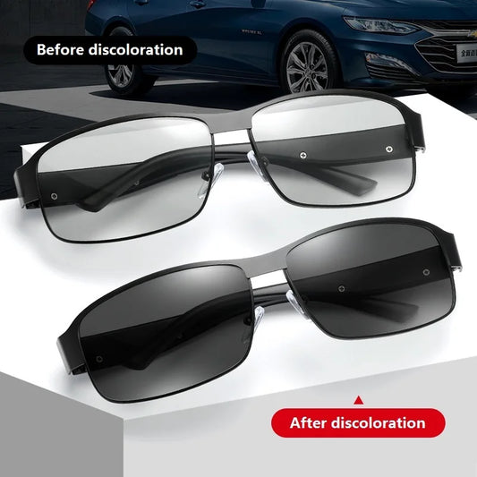 New Men's Photochromic Polarized Sunglasses Men Driving Chameleon Sun Glasses Change Color Shades For Man Day And Night UV400