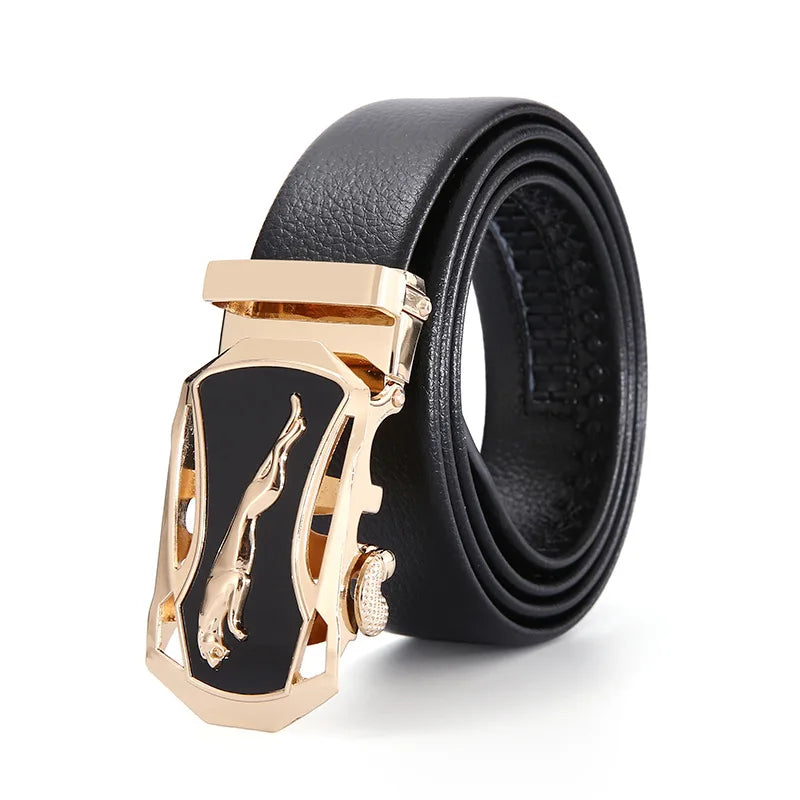 New Men's Belts Pu Leather Alloy Automatic Buckle Belt Business Casual Designer Male Waist Band Fashion Luxury High Quality Belt