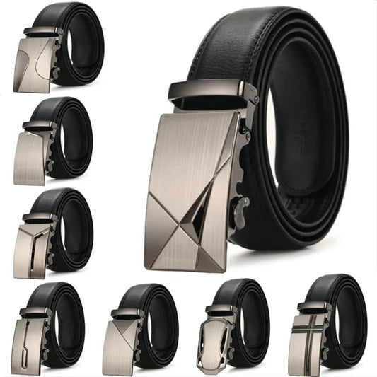 New Men Belts Fashion Pu Alloy Automatic Buckle Belt Business Casual Decoration Belt High Quality Men's Waistband Luxury Brand