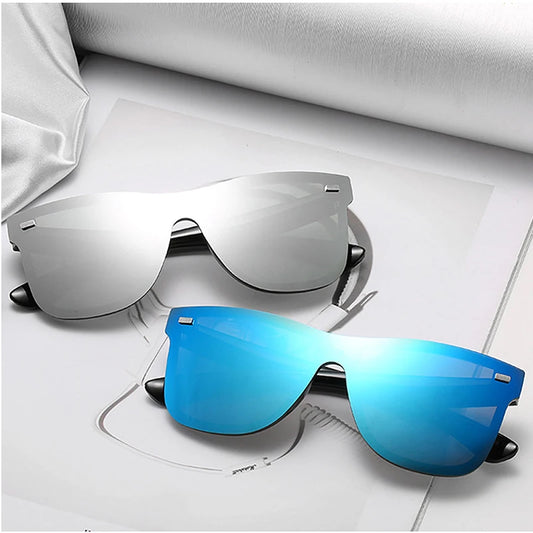 New Fashion Sunglasses Women Men Trend Pilot Personality Eyeglass Brand Design Protection Reflective Frameless Sunglassess UV400