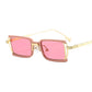 ZLY 2022 New Fashion Rectangle Sunglasses Women Men Slender Type PC Lens Alloy Metal Frame Luxury Brand Designer Square UV400