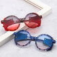 ZLY 2022 New Fashion Round Sunglasses Men Women Punk Style Gradients Lens Alloy PU Leather Frame Trend Brand Designer Sunglasses