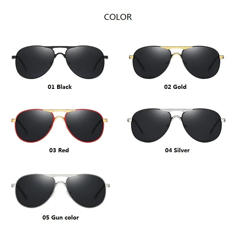Stylish Men Women Designer Polarized Sunglasses Vintage Driving Metal Sun Glasses Male Pilot Goggles For Man Anti-glare UV400