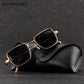 Vintage Steampunk Glasses Square Metal Sunglasses Men Women Retro Brand Sun Glasses Shades For Man lunette de soleil UV400