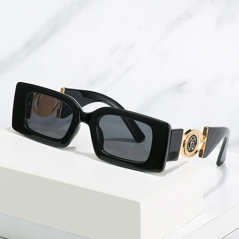 ZLY 2021 New Fashion Rectangle Sunglasses Men Women Gradients Lens PC Frame Metal Trend Logo Brand Designer Luxury Sun Glasses