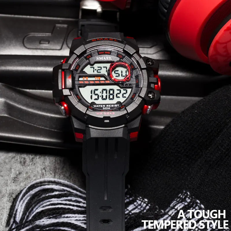 Sport Watch Waterproof LED SMAEL Shock Resist Military Men Watch Automatic Mechanical 1712 Digital Wristwatches Luxury Brand