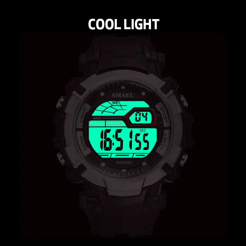 Mens Led Watches SMAEL Digital Clock Alarm Waterproof Led Sport Male Clock Wristwatches 1620 Top Brand Luxury Sports Watches Men