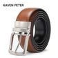 Men's Genuine Leather Belt Reversible For Jeans Male Rotated Buckle Dress Belts Designer Cowskin Leather Belts For Men Black