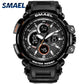 SMAEL Sport Watch for Men New Dual Time Display Male Clock Waterproof Shock Resistant Wristwatch Digital 1708 Military Watch Men