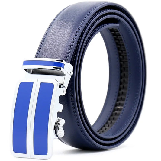 Genuine Leather Men Belt Metal Automatic Buckle Belts Luxury Business Casual Male Belts Fashion Designer Top Quality Waistband