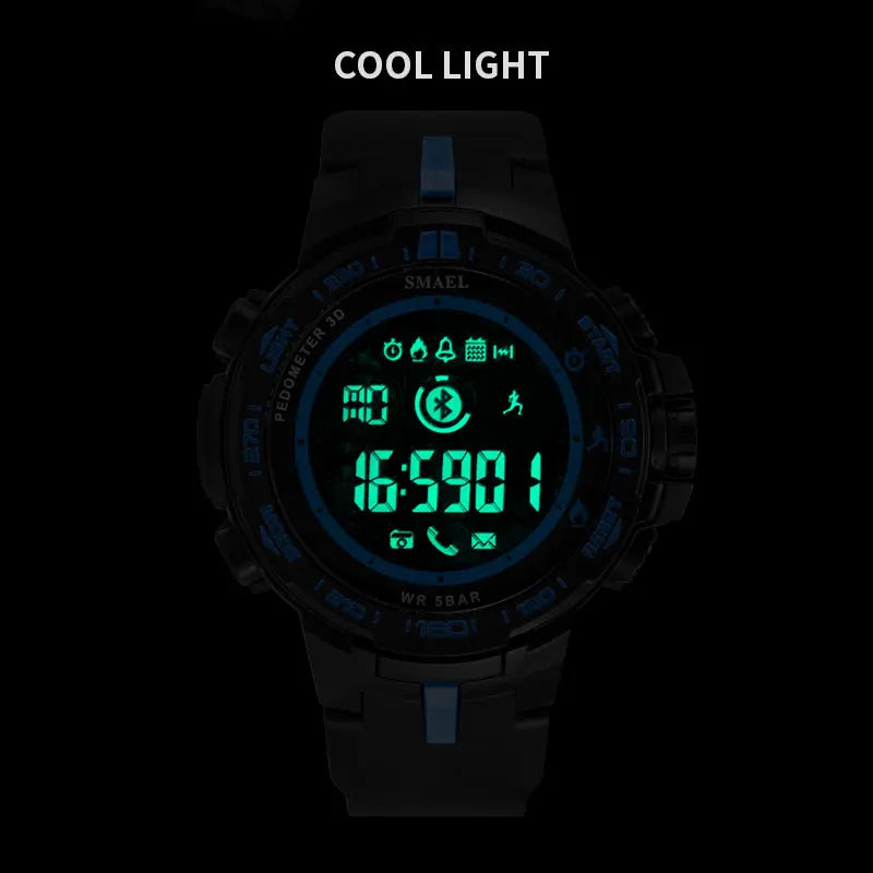 SMAEL Digital men Watches Sport 50M Waterproof watches Man Fashion Multifunction hour Relojes Hombre 8012 LED Auto date gift box