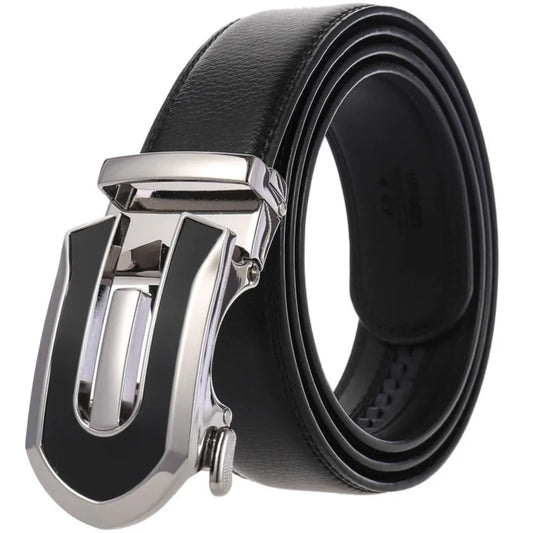 Men's Belts Fashion Alloy Automatic Buckle Genuine Leather Belt Business Casual Belts Luxury Brand High Quality Male Waistband