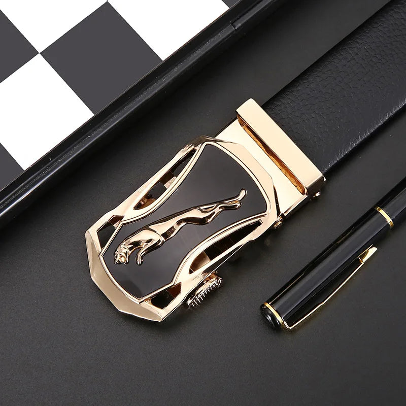 New Men's Belts Pu Leather Alloy Automatic Buckle Belt Business Casual Designer Male Waist Band Fashion Luxury High Quality Belt