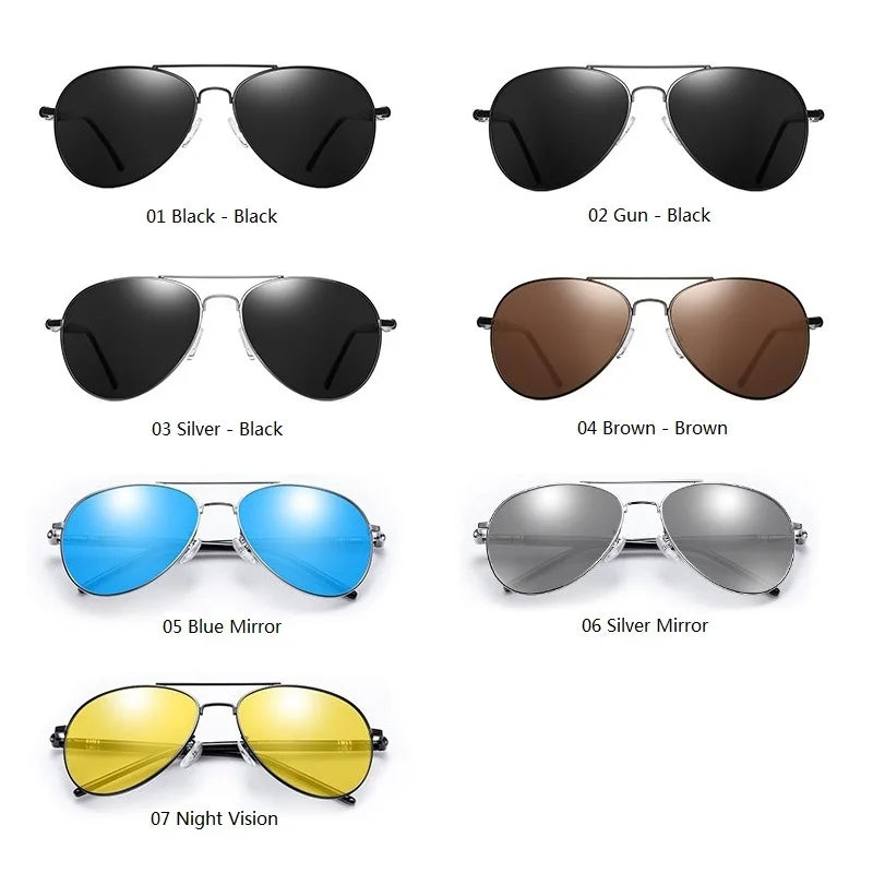 Luxury Men's Polarized Sunglasses For Men Women Driving Pilot Sun Glasses Vintage Black Designer Sunglasses Women's Shades UV400