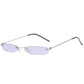 New Fashion Small Sunglasses Women Men Brand Designer Rimless Narrow Eyewear Luxury Trending Alloy Sun glasses Streetwear UV400