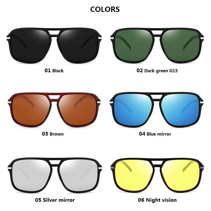 Men's Square Sunglasses Polarized Retro Sun Glasses Brand Designer Sunglasses For Men Women Driving Shades Male Anti-glare UV400