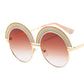 2021 New Round Rainbow Sunglasses Women Men Conspicuous Colorful Lens Alloy Frame Metal Hinge Brand Designer Trend Sun Glasses