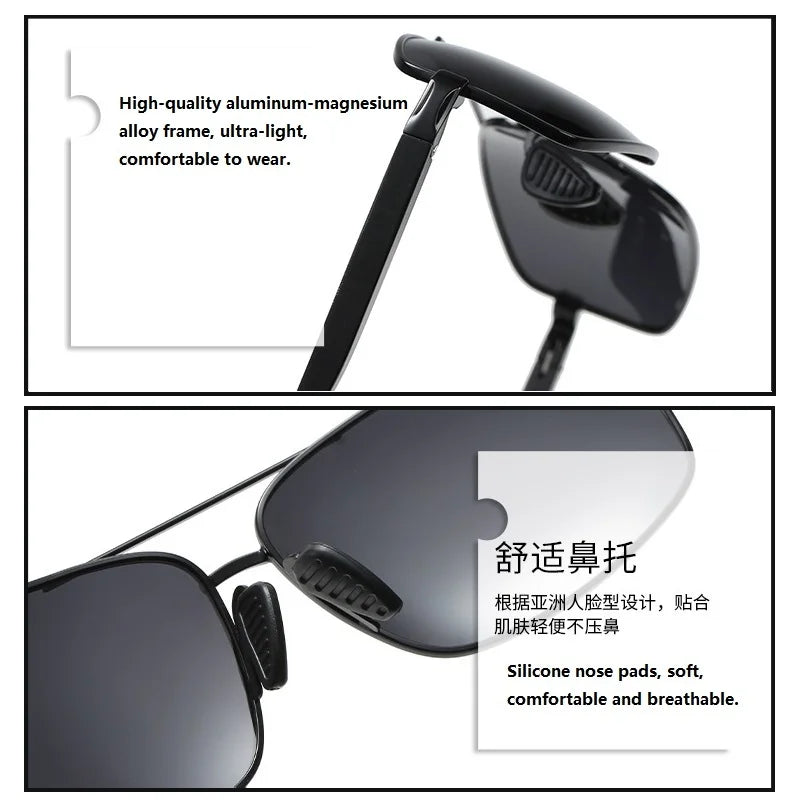 Titanium Alloy Glasses Polarized Sunglasses Men Driving Fishing Brand Designer Male Sun Glasses Vintage Eyewear Man Oculos Gafas