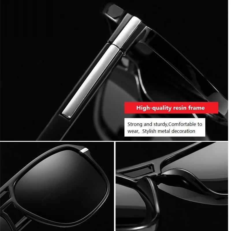 Men's Square Sunglasses Polarized Retro Sun Glasses Brand Designer Sunglasses For Men Women Driving Shades Male Anti-glare UV400