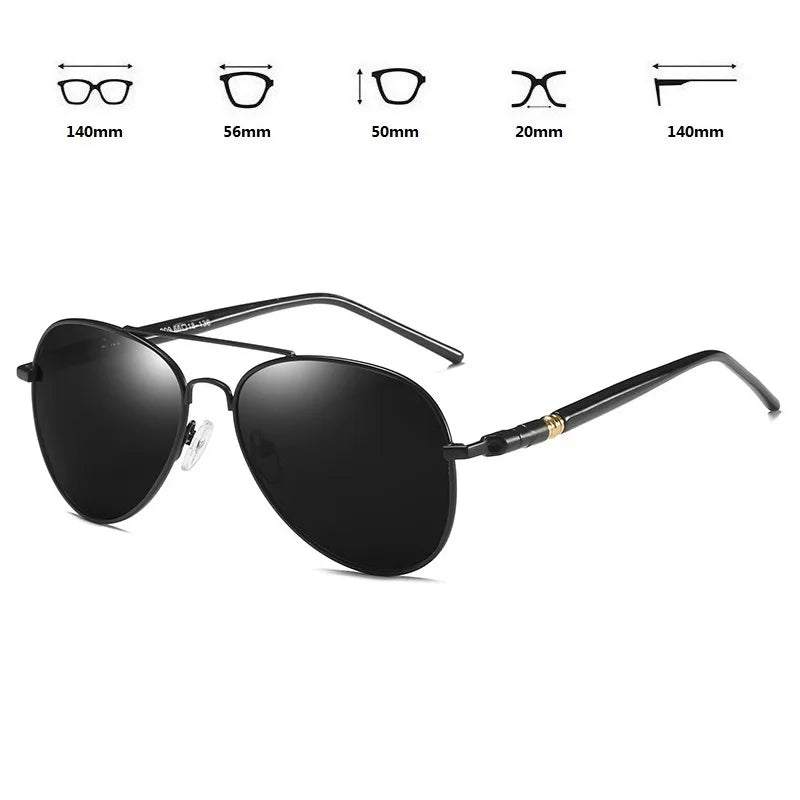 Luxury Men's Polarized Sunglasses For Men Women Driving Pilot Sun Glasses Vintage Black Designer Sunglasses Women's Shades UV400