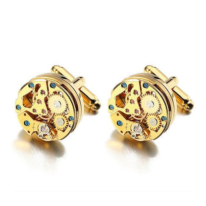 Hot Watch Movement Cufflinks Stainless Steel Steampunk Gear Watch Mechanism Cuff Links Ma4