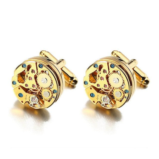 Hot Watch Movement Cufflinks Stainless Steel Steampunk Gear Watch Mechanism Cuff Links Ma4