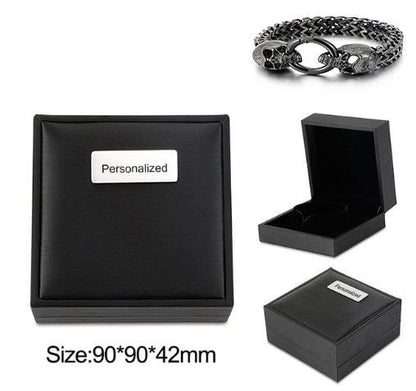 Great Stainless Steel Skull Charm Bracelet - Men Mesh Chain Bangle Jewelry Accessories (MJ3)(F83)