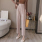 New Spring Women Formal Pants Pockets High Waist Elegant Office Ankle Length Pants Bp