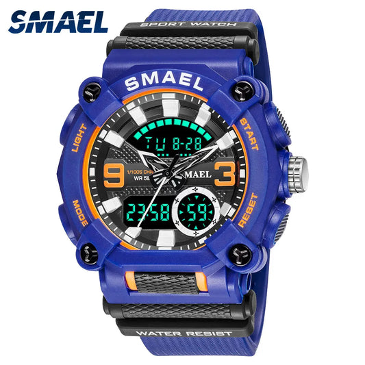 Military Waches Digtal LED Waterproof Men Sports Watch Male Clock 8052 Shock Army Watch Men Sporty  Dual Display Wristwatch