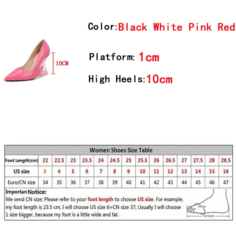 Liyke Size 44 45 46 Mules Woman Pumps Strange Style Transparent Red High Heels Sexy Pointed Toe Slip-On Lady Wedding Shoes Bride